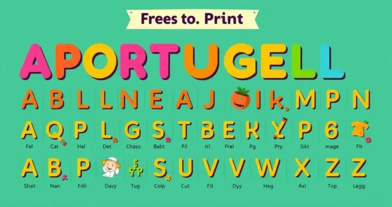Grafismo fonético português para imprimir gratis